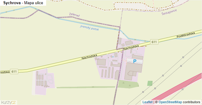 Sychrova - mapa ulice