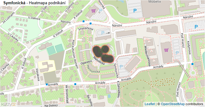 Symfonická - mapa podnikání