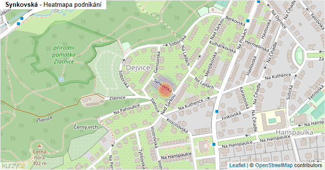 Synkovská - mapa podnikání