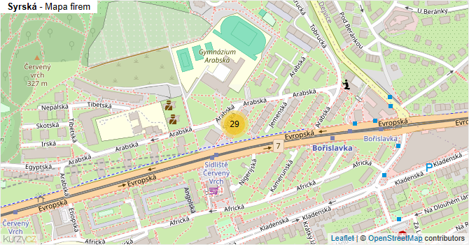 Syrská - mapa firem