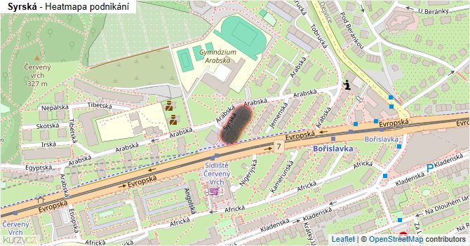 Syrská - mapa podnikání