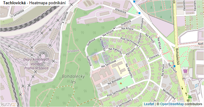 Tachlovická - mapa podnikání