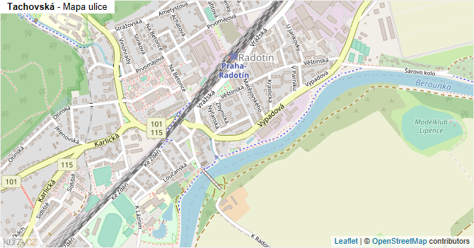 Tachovská - mapa ulice