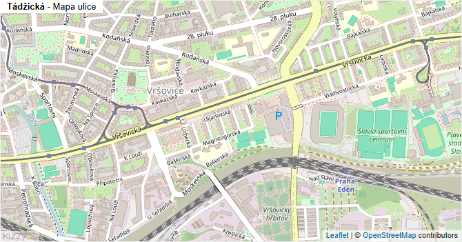 Tádžická - mapa ulice