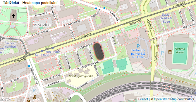 Tádžická - mapa podnikání