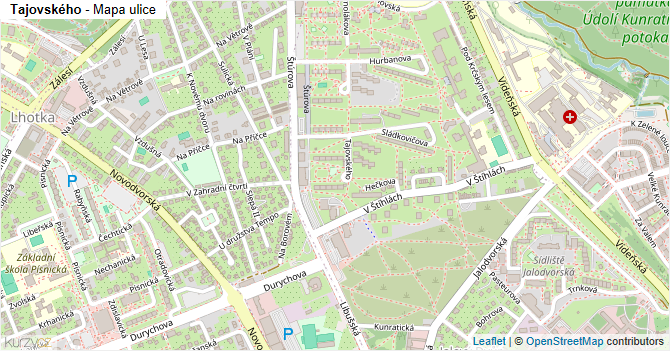 Tajovského - mapa ulice