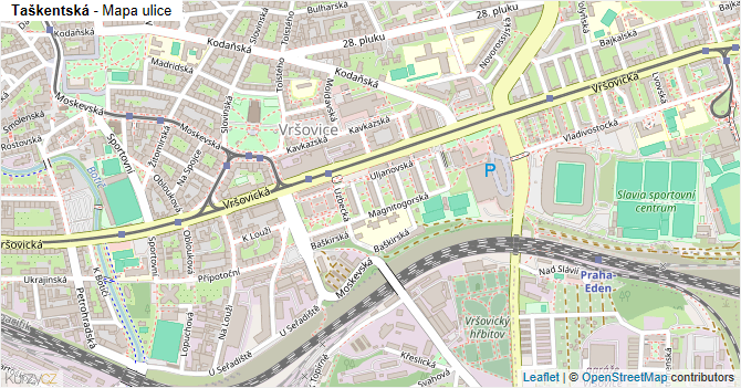 Taškentská - mapa ulice