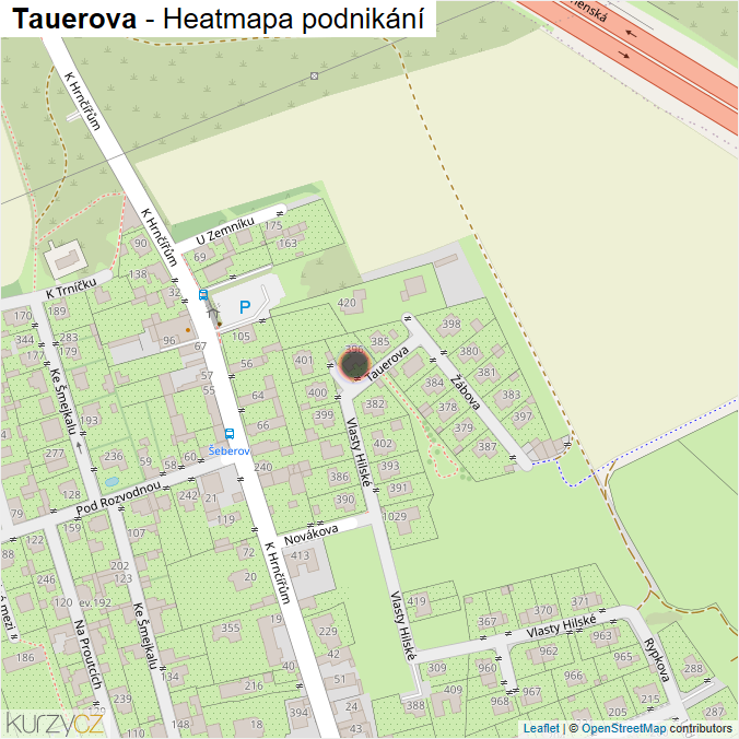 Mapa Tauerova - Firmy v ulici.