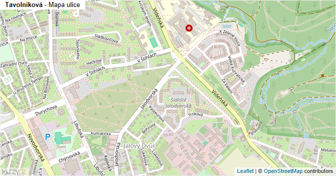 Tavolníková - mapa ulice