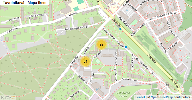 Tavolníková - mapa firem