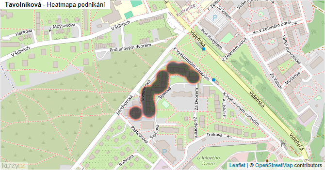 Tavolníková - mapa podnikání
