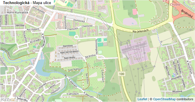Technologická - mapa ulice