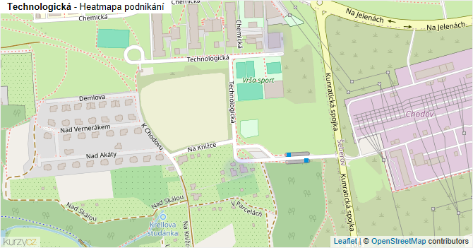 Technologická - mapa podnikání