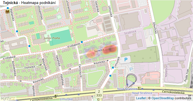 Tejnická - mapa podnikání
