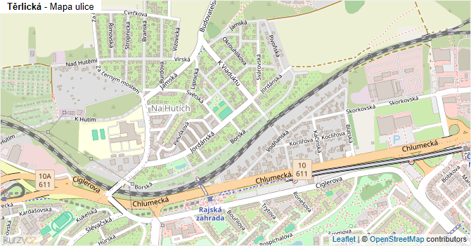 Těrlická - mapa ulice