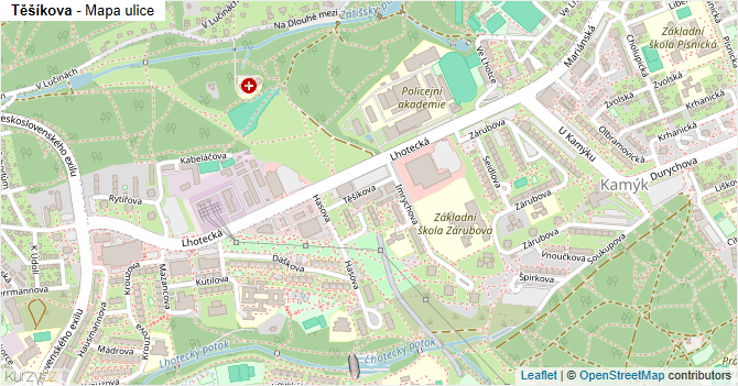 Těšíkova - mapa ulice