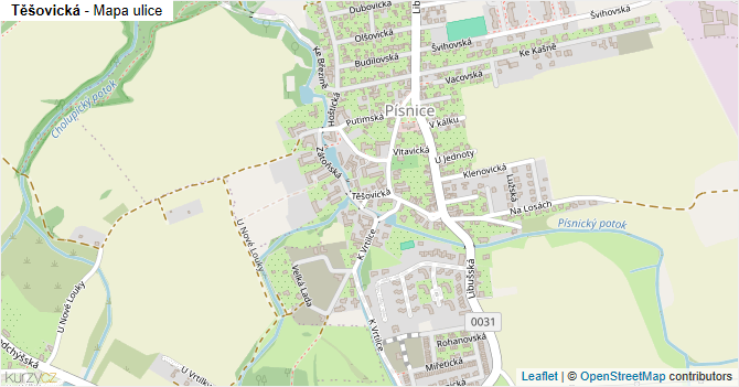 Těšovická - mapa ulice