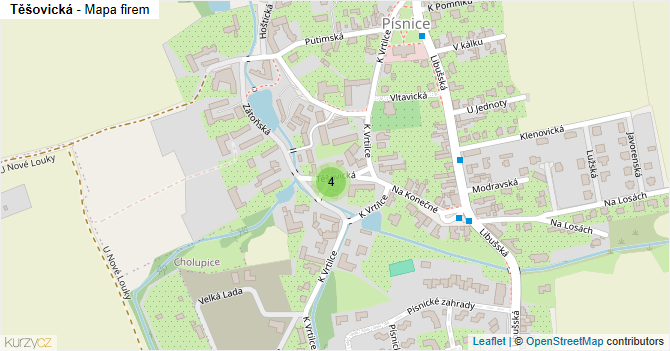 Těšovická - mapa firem