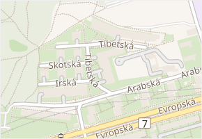 Tibetská v obci Praha - mapa ulice