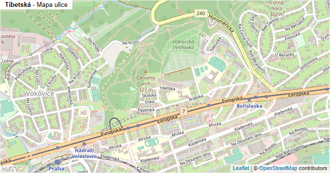 Tibetská - mapa ulice