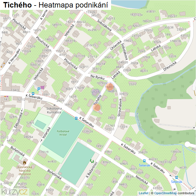 Mapa Tichého - Firmy v ulici.