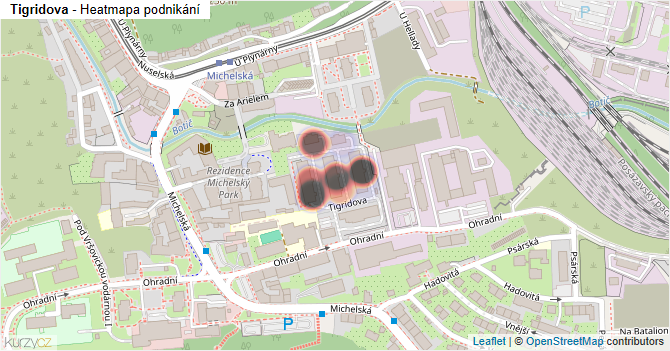 Tigridova - mapa podnikání