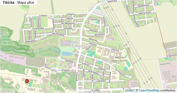 Tišická - mapa ulice