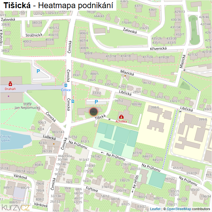Mapa Tišická - Firmy v ulici.