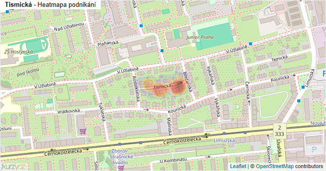 Tismická - mapa podnikání