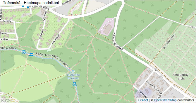 Točenská - mapa podnikání
