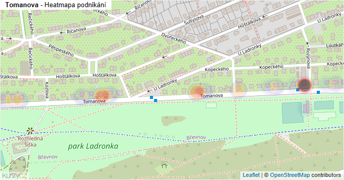 Tomanova - mapa podnikání