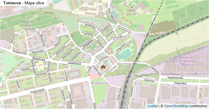 Tomsova - mapa ulice