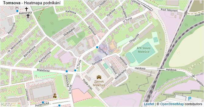 Tomsova - mapa podnikání