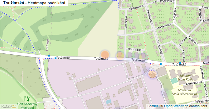 Toužimská - mapa podnikání