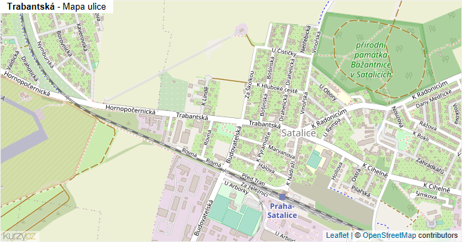 Trabantská - mapa ulice