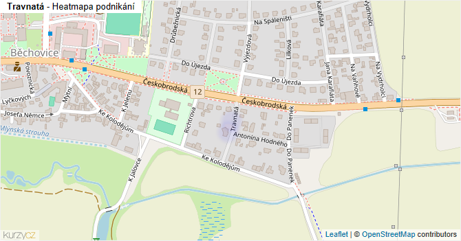 Travnatá - mapa podnikání