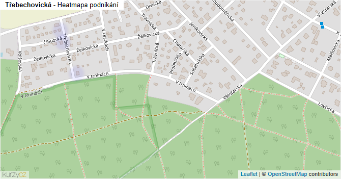 Třebechovická - mapa podnikání