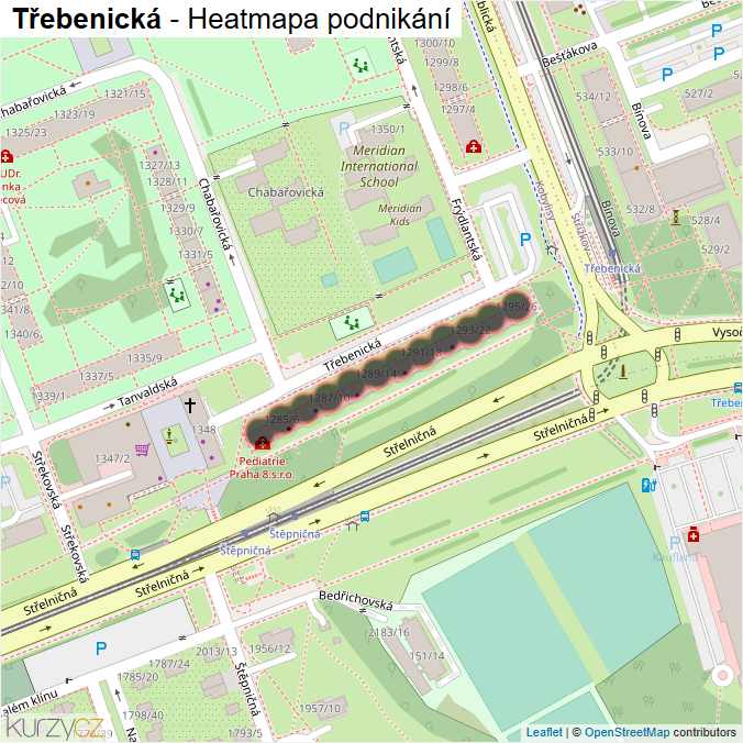 Mapa Třebenická - Firmy v ulici.