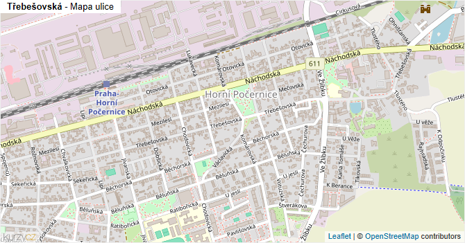 Třebešovská - mapa ulice