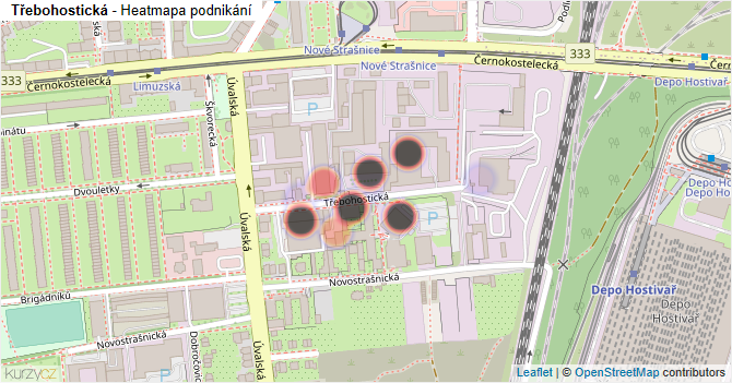 Třebohostická - mapa podnikání