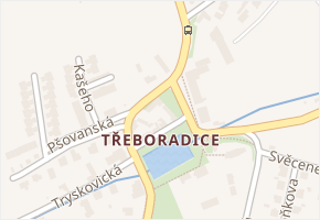 Třeboradice v obci Praha - mapa části obce