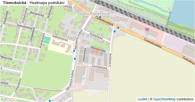 Třemošnická - mapa podnikání