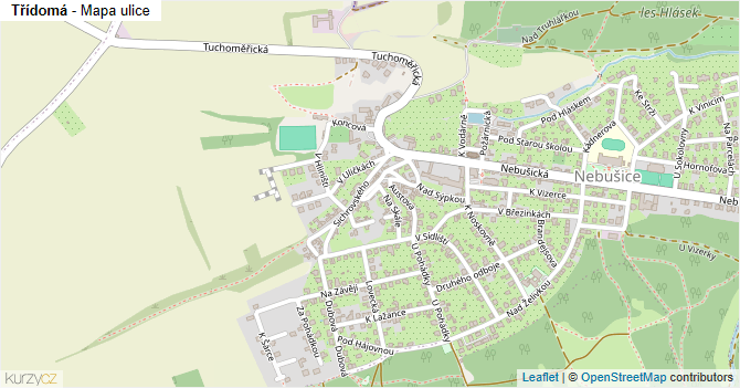 Třídomá - mapa ulice