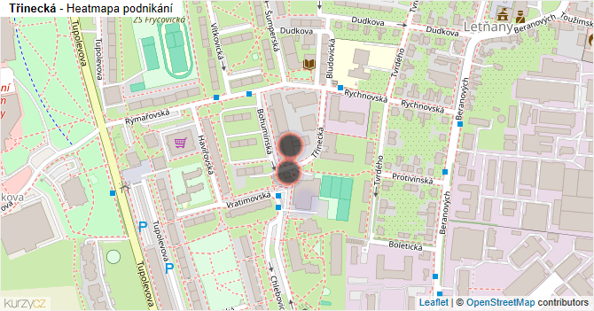 Třinecká - mapa podnikání