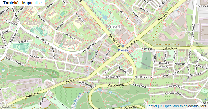 Trmická - mapa ulice