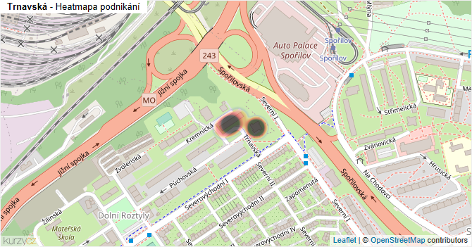 Trnavská - mapa podnikání