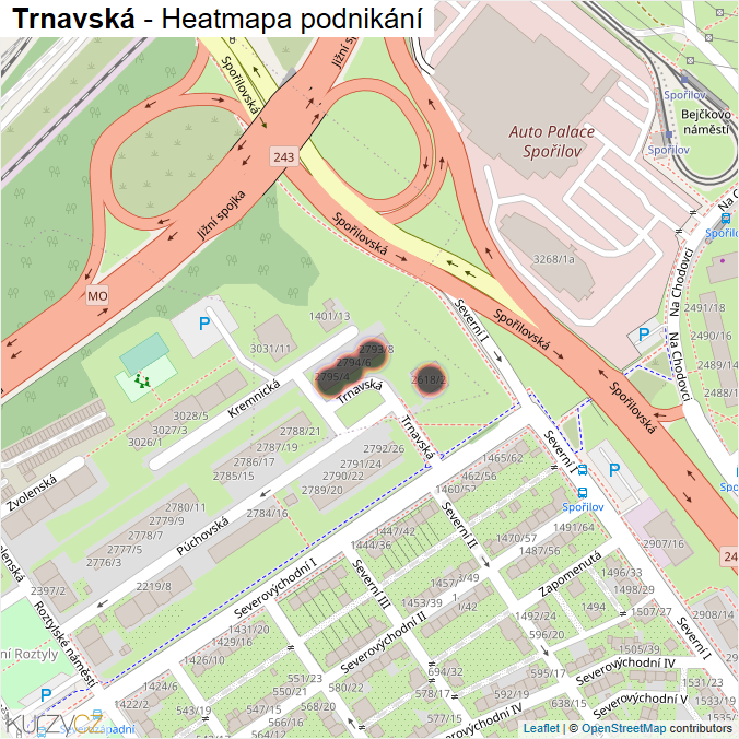 Mapa Trnavská - Firmy v ulici.