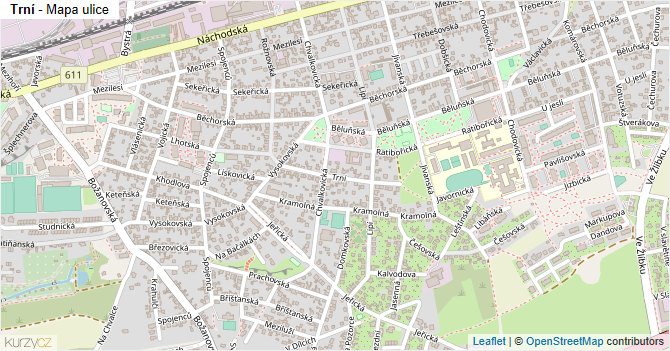 Trní - mapa ulice