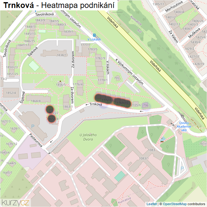 Mapa Trnková - Firmy v ulici.
