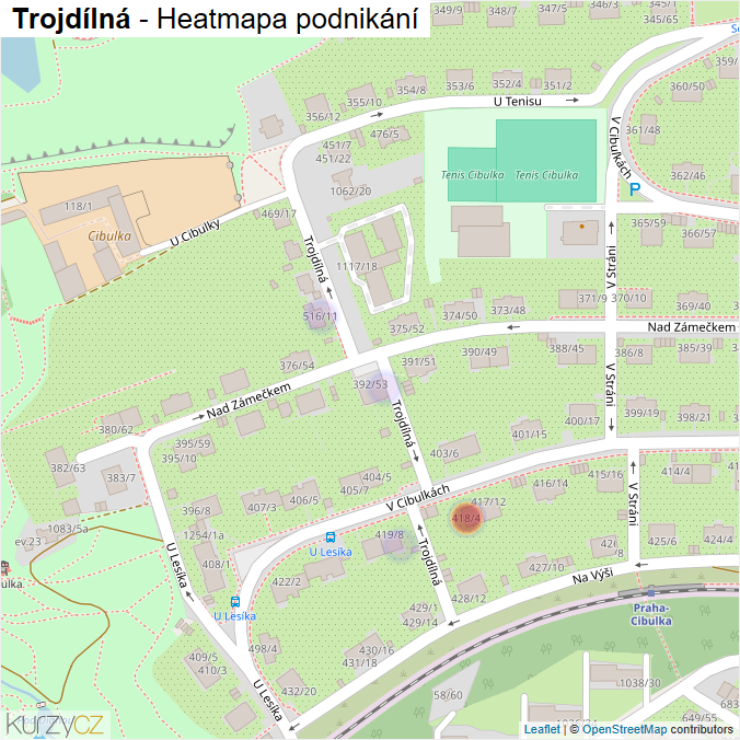 Mapa Trojdílná - Firmy v ulici.